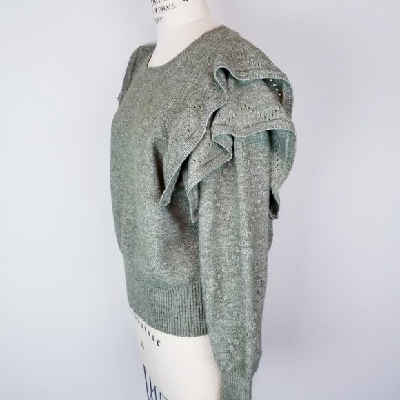 Grey Collective Sage Green Layered Long Sleeve Knit Sweater * Ladies size Large - Picture 3 of 8